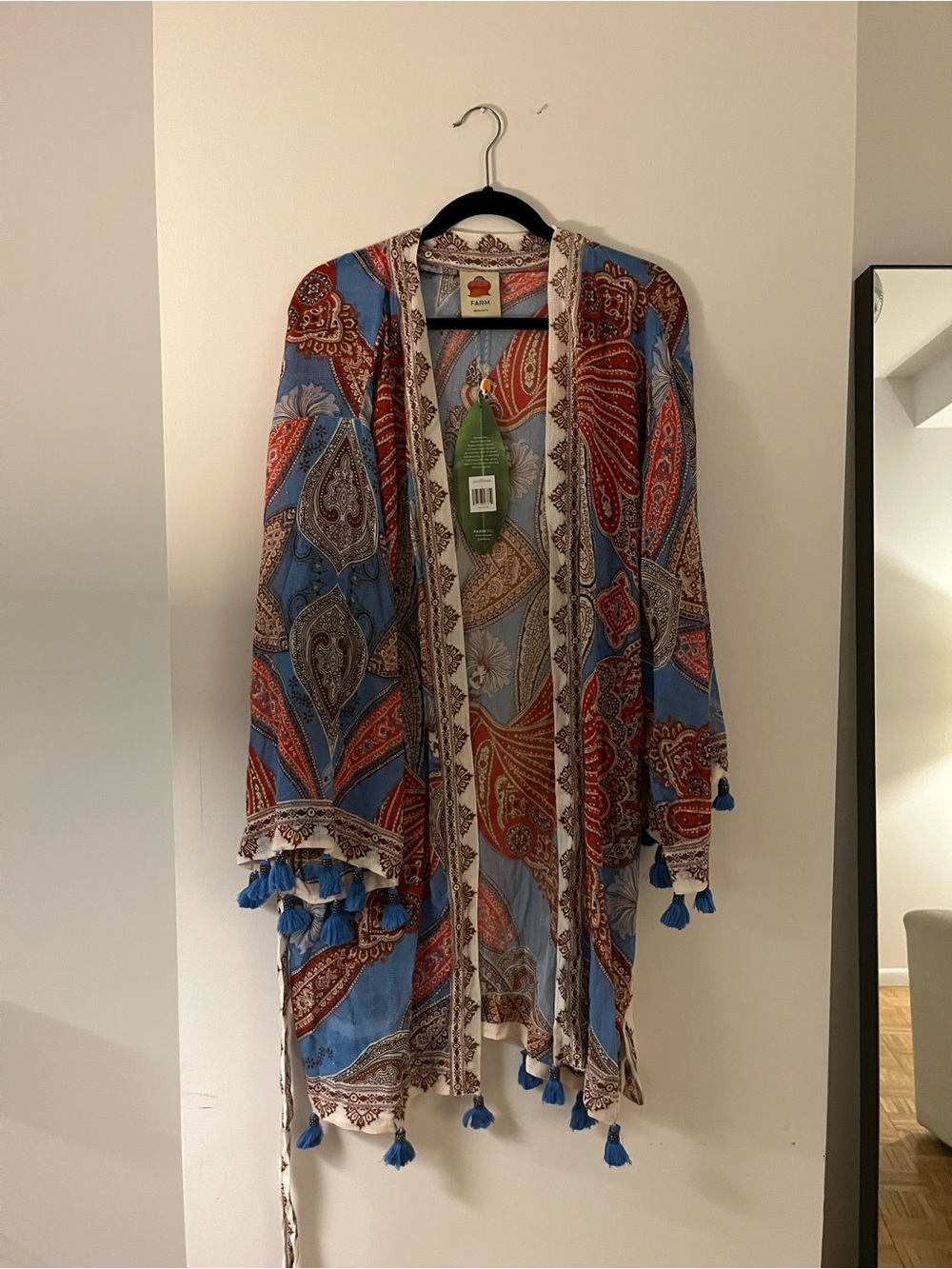 FARM Rio Blue & Red Cotton Printed Robe - Picture 4 of 9